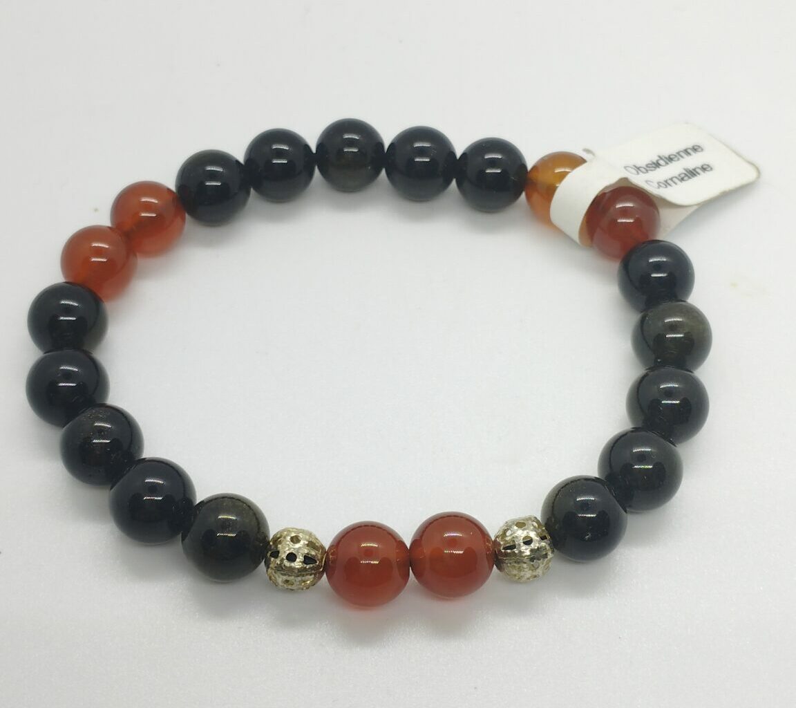 Obsidienne et Cornaline